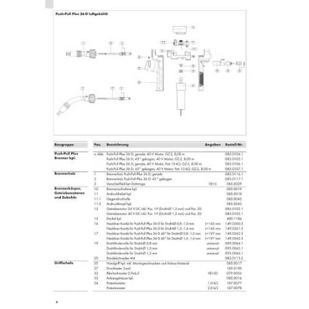 Getriebemotor 40 V DC inkl. Pos. 19 (Draht-Ø 1,2 mm) und Pos. 20 - Binzel - 085.0103.1