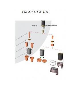 Trafimet Ergocut A101 - 1 Luftrohr, 1 Swirl Ring, 5 Elektroden kurz, 5 Schneiddüsen k. 1,4mm, 1 Aussenschutzdüse, 1 Feder - SET 