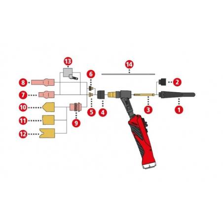 Fronius Gasdüse zum Punktieren ø22/25,5x42 für TTB 220A / TTB 400 / TTG 2200A / TTW 4000A