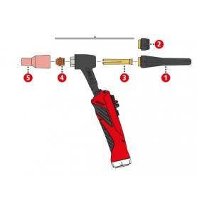 Fronius Gasdüse keramisch ø8,0/ø26,2x54 für TTB260A / TTB500A /TTW5000A / TTW5500P (Abb. Pos. 5) - 42,0300,0707 - 42,0300,0707 -