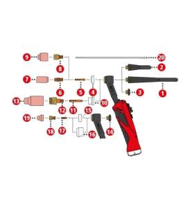 Gasdüse keramisch ø9,5/ø30,5x48 schraubbar für TTW 3000, TTW5500P (Abb. Pos. 7) 42,0300,2247 - 42,0300,2247 -  - 9007946334283 -