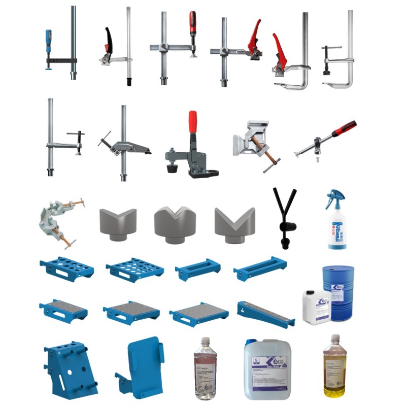 Zusatzausstattung für Schweisstische, Schraubzwingen - Vertikale Klemmen, Winkel Schweisszwingen, Hebelzwingen, uvm. - GPPH - - 