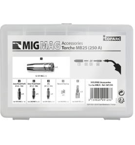 GYS Zubehörset MB25 für MIG-Brenner - 250 A - 041233 - 041233 - Inhalt Zubehörkit MB 25 - bis 250A - 15x Stromdüsen, 3x Düsenstö