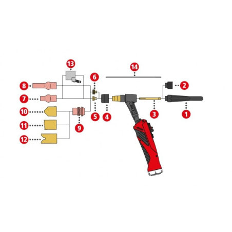 Fronius Gaslinse 1,0mm / ø19x50 für TTG2200P / TTG2200P-M / TTW4000P / TTW4000P-M (44,0350,1595)