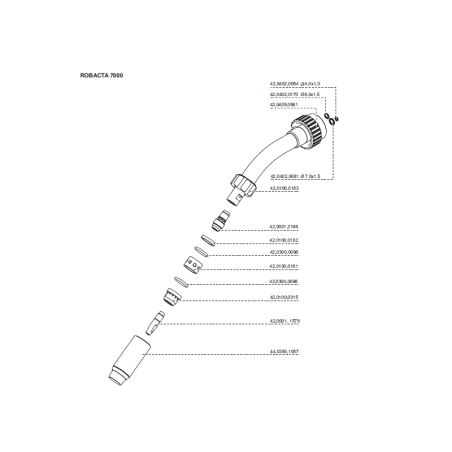 Fronius  Serie Robacta 7000 - DÜSENSTOCK M10X1,25/SW12X32 (1 Stück) - 42,0001,2166