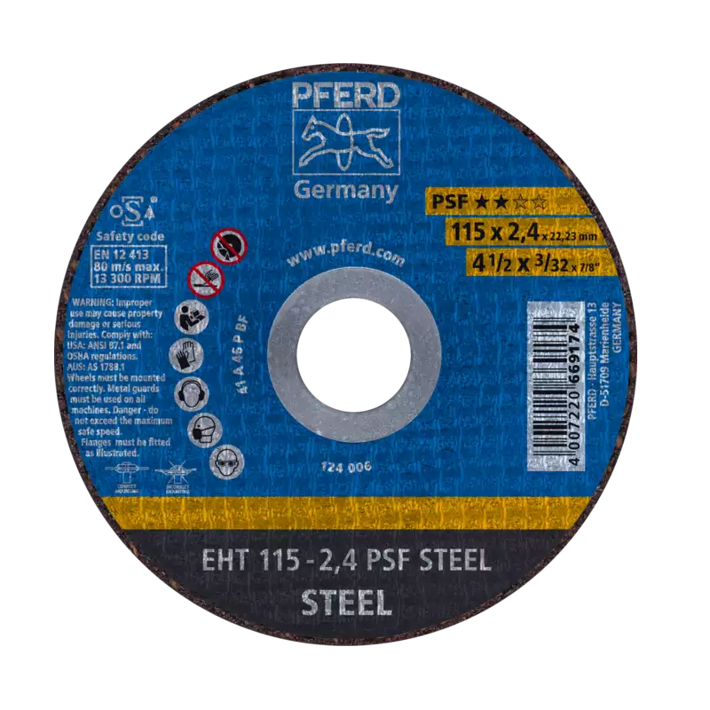 TRENNSCHEIBE PFERD EHT 115-2,4 PSF STEEL - 61730026