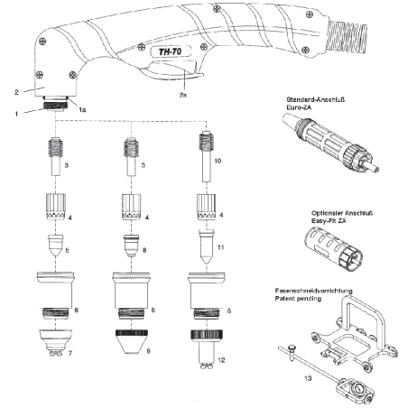 Platec Plasma-Düse kurz und lang für TH­70 / ST­70 / PV80 - 20-­50A - 70 A - 20-­50A lang - 70 A Lang - 128.5045x - Platec Plasm