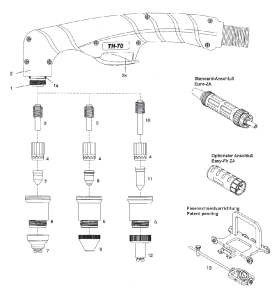 Platec Plasma-Düse Fugenhobeln für TH­70 / ST­70 / PV80 - 45 A - 70 A - 128.5048x - passend für Elettro CF Plasma70-35 / Cea Pla