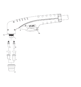 Düsenhalter 1-Loch PT20C / PT25C. Cea® / Helvi® / Sincosald® / WTL® / Flama® / Cemont® - 140.7044 - passend für Telwin ® Plasma 