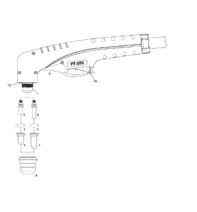 PlaTec PT20C – Handbrennerkopf PT20C. 70° - 140.152 - passend für Telwin ® Plasma 34 Kompressor® / Plasma 54 Kompressor® / Plasm