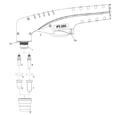 Handbrennerkopf PT25C. 70° Cea® / Helvi® / Sincosald® / WTL® / Flama® / Cemont®