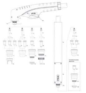 PlaTec PT60 - PTM60 - Handbrennerkopf PT60. 70° - 140.1560 - passend für PT60 - Cea® / Helvi® / Sincosald® / WTL® / Flama® / Cem