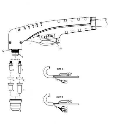 Plasma Handschneidbrenner PT-25C, 4 m Anschluss A mit Koaxial Kabel, für CEA®/Cemont®/Flama®/Helvi®/Sincosald®/WTL® - 140.0125 -