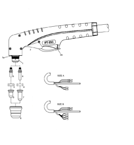 Plasma Handschneidbrenner PT-25C. 4 m Anschluss B mit Koaxial Kabel. für CEA®/Cemont®/Flama®/Helvi®/Sincosald®/WTL® - 140.0126 -