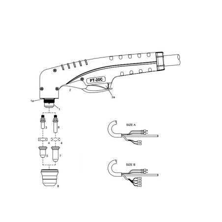 Plasma Handschneidbrenner PT-20C, 4 m Anschluss B mit Koaxial Kabel, passend für Cemont®/Helvi®/Sincosald®/WTL® - 140.0120 -  - 
