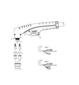 Plasma Handschneidbrenner PT-20C. 4 m Anschluss B mit Koaxial Kabel. passend für Cemont®/Helvi®/Sincosald®/WTL® - 140.0120 - pas