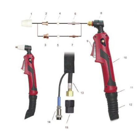 Plasmadüse  Ø 0.96-. 038. 30A. 6 Loch FÜR PT31 / 31 XL® - ESAB ® (LTec) ® - (19682) - Nachbau - 211.5131 - passend für ESAB LTec