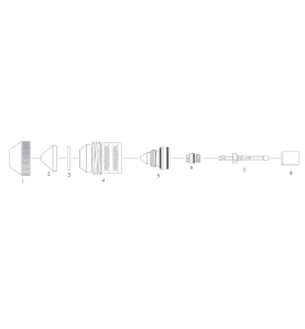 Schutzkappe ø2.4 mm für PT36® - ESAB ® (LTec) ® - (0558007624) - Nachbau - 213.7715 - passend für ESAB LTec Plasmaschneidbrenner