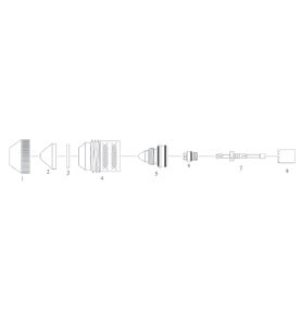 Schutzkappe ø9.9 mm für PT36® - ESAB ® (LTec) ® - (0558006199) - Nachbau - 213.7713 - passend für ESAB LTec Plasmaschneidbrenner