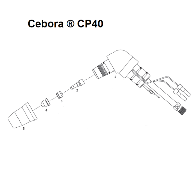 Handbrennerkopf CP40 für Cebora® CP40 - (1359) Nachbau105.1502Platec197,29 €