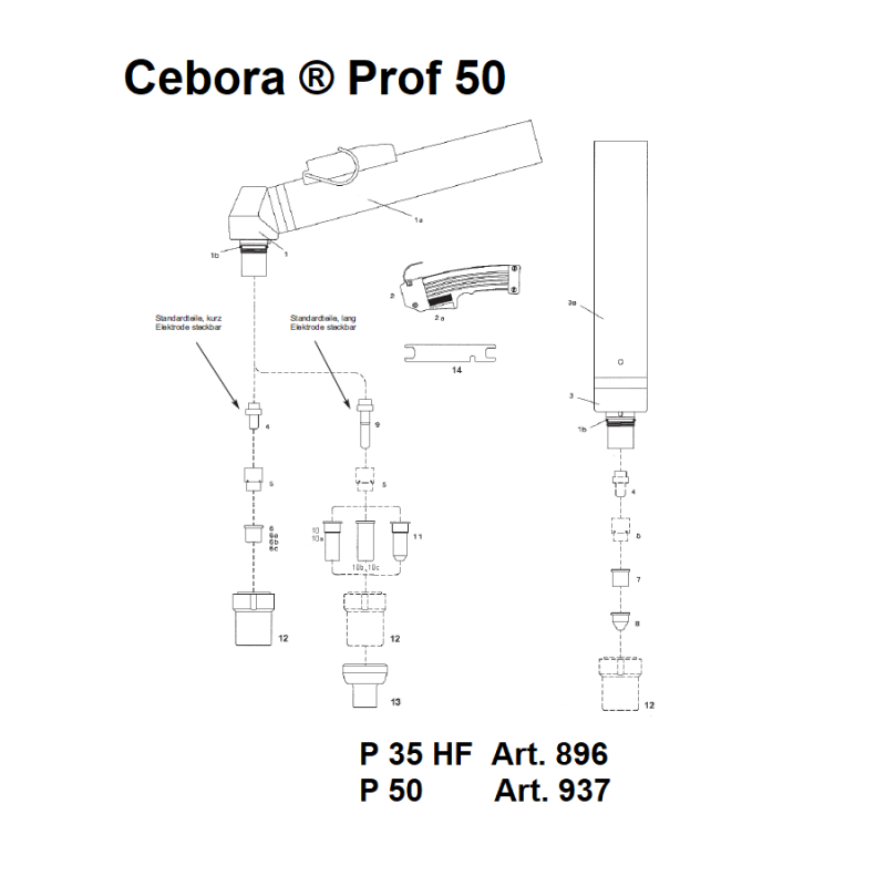 Plasmadüse ø 1.0. verstärkt 50A für Cebora® Prof50 / Prof70 - (1396) Nachbau