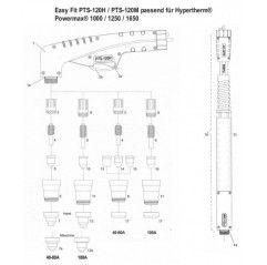 Plasma Handbrenner PTS-120H - 7.5m (25 ft) Anschluß Powermax 1250