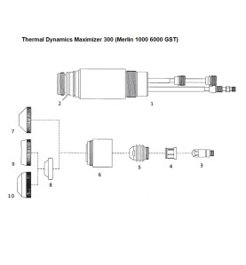 Maschinenbrennerkörper - Thermal Dynamics Maximizer 300 für Merlin 1000 - 6000 GST - (9-6410) - Nachbau - 9-6410A - passend für 