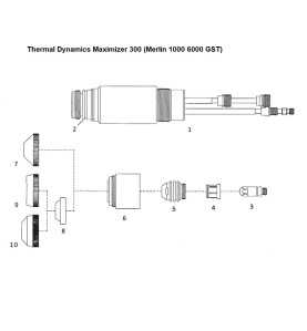 Elektrode N2 50-300A - Thermal Dynamics Maximizer 300 für Merlin 1000 - 6000 GST - (20-1023) - Nachbau - 20-1023A -  - 13,14 € -