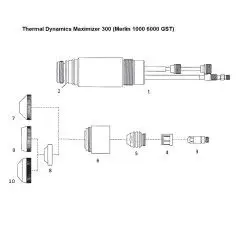 Brennerkappe (Ausführung Glasfaser) - Thermal Dynamics Maximizer 300 für Merlin 1000 - 6000 GST - (20-1029) - Nachbau - 20-1029A