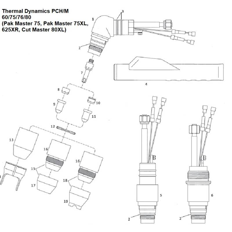 Düse ø 1.17 - .046 - 55A Schneiden - Thermal Dynamics - Pak Master Cut Master - PCH 60/75/76/80 - (8-7543) Nachbau