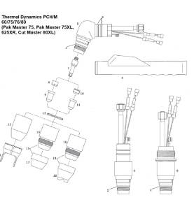 Schutzkappenkörper - Thermal Dynamics - Pak Master Cut Master - PCH 60/75/76/80 - (8-7498) Nachbau - 165.8141 - passend für Pak 