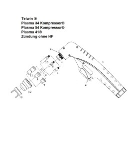 Elektrode Hafnium. kurz - Telwin - Plasma 34 / 41 / 54 - (802421) - Nachbau - 140.2040 - passend für Telwin ® Plasma 34 Kompress