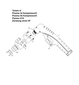 Elektrode Hafnium. lang - Telwin - Plasma 34 / 41 / 54  - (802428) Nachbau - 140.2540 - passend für Telwin ® Plasma 34 Kompresso