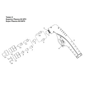 Elektrode Hafnium. kurz verstärkt für Telwin ® Superior Plasma 60 HF® Super Plasma 80/3HF® (802076) Nachbau - 101.2005 - passend