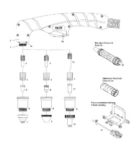 Platec Maschinenbrennerkopf STM-50/70 - CEA Plasma Shark 75 / Elettro CF Plasma 70-35 - 128.1745 - passend für: Elettro CF Plasm