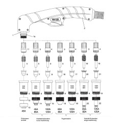 Kontaktdüsenhalter 45-85A für CEA Plasma Shark 105 - Nachbau - 129.7587 - passend für Cea Plasma Shark 105, Gys Plasmabrenner MT