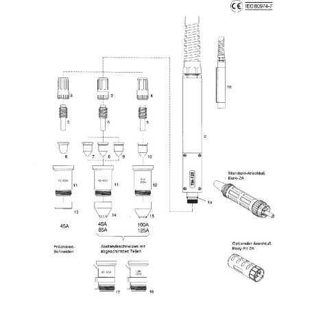 Elektrode 45-125A lang für CEA Plasma Shark 105 - Nachbau