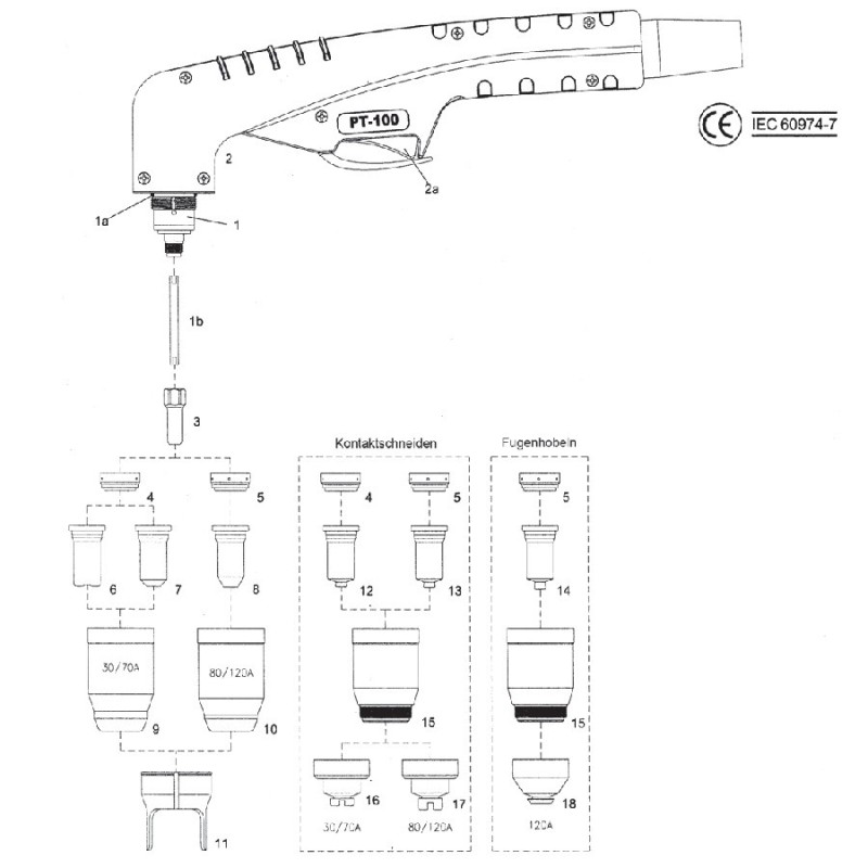 Schutzkappe. Fugenhobeln für Oerlikon PT100 (W000372421)