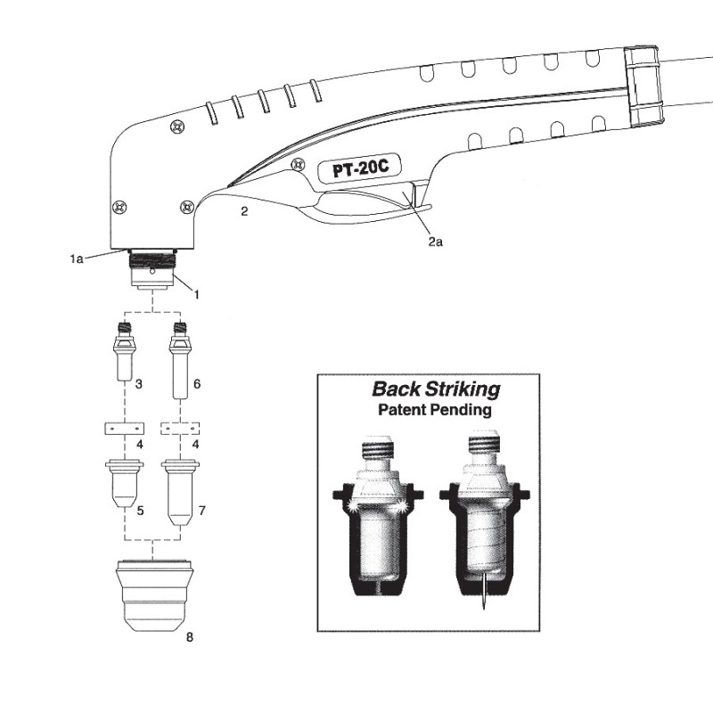 Handbrennerkopf PT20C. 70° - Cea® / Helvi® / Sincosald® / WTL® / Flama® / Cemont® - 140.1520 - passend PT20C für Cea® / Helvi® /