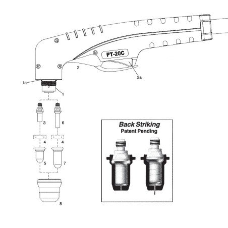 Handgriff mit Microschalter PT20C / PT25C / PT40 / PT60 - Cea® / Helvi® / Sincosald® / WTL® / Flama® / Cemont®