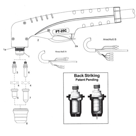 Düsenhalter 4-Loch - PT25C. Cea® / Helvi® / Sincosald® / WTL® / Flama® / Cemont® - Nachbau - 140.7045 - passend für PT25C Cea® /