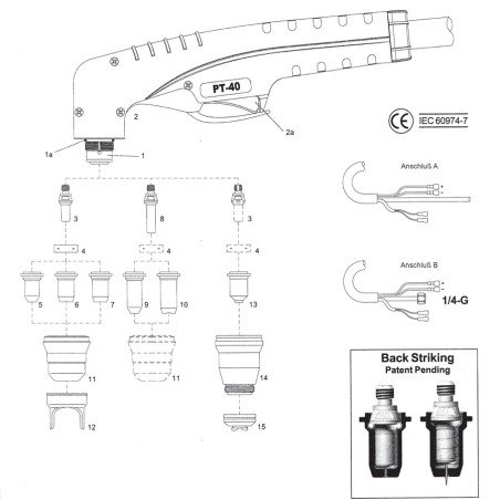 Schutzkappe. Hand. PT40C / PT60. Cea® / Helvi® / Sincosald® / WTL® / Flama® / Cemont® - 169.7790 - passend für PT40C / PT60 - Ce