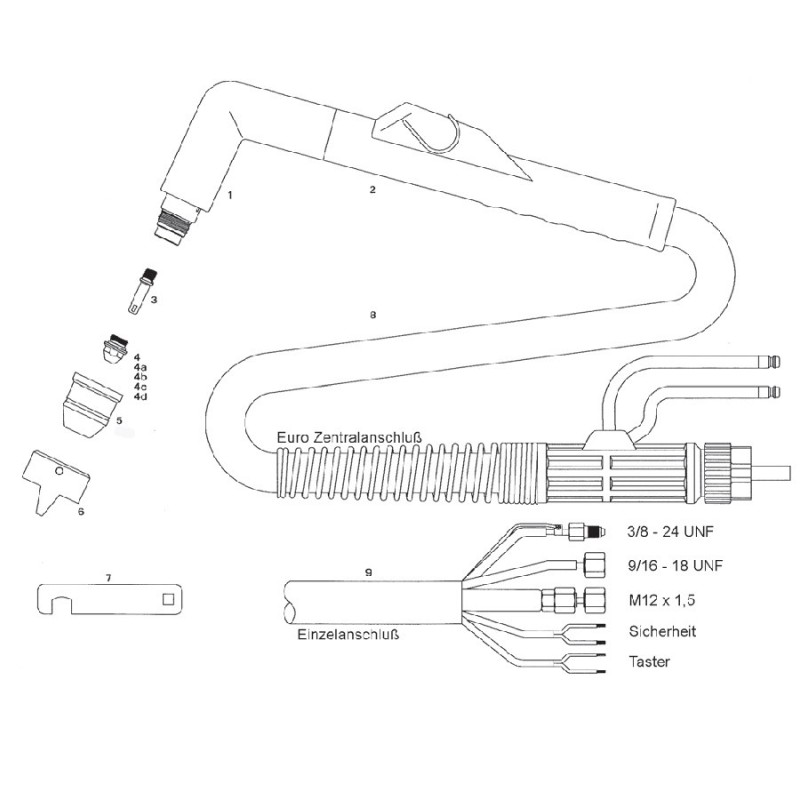 Brennerkappe. Glasfaser - OTC ® D12000 und T120W / MT120W Brennerkappe. Glasfaser - OTC ® D12000 und T120W / MT120W