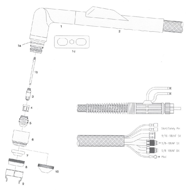 Elektrode Air/N2. 50-300A - Jäckle JHP 250 - 900.199.023