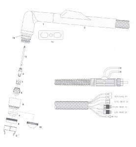 Handbrenner H250W - 7.5 m mit Einzelanschluß - Jäckle JHP 250 - 900.199.004 - 20-08220-JÄ - passend für Jäckle JHP 250 und Therm