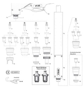 Maschinenbrennerkopf PT60 - Cea® / Helvi® / Sincosald® / WTL® / Flama® / Cemont® - 140.176 - passend für PT60 - Cea® / Helvi® / 