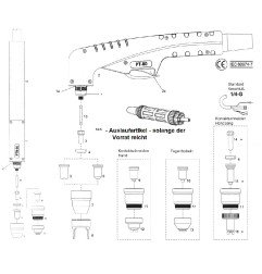 Handbrennerkopf PT80. 70° - Cea® / Helvi® / Sincosald® / WTL® / Flama® / Cemont® - 140.158 - passend für PT80 - Cea® / Helvi® / 