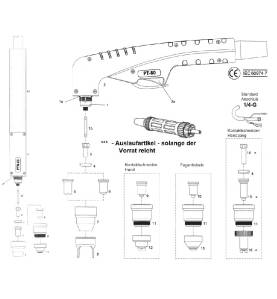 Kontaktdüse. lang ø 1.3 (70-80A) - PT80 - Cea® / Helvi® / Sincosald® / WTL® / Flama® / Cemont® - 140.6084 - passend für PT80 - C