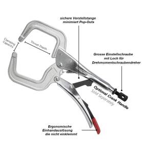 Feststellbare C-Klemme (runder Kopf) max. Klemmkapazität 101,60 mm, Ausladung 83,82 mm - PR115 - PR115 -  -  - 23,10 € - 