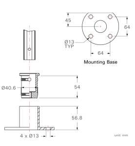 Universal-Tischplattenklemme - Schienengröße "M" - Öffnung 305mm - Ausladung 140mm - UM12NC - UM12NC -  -  - 99,57 € - 